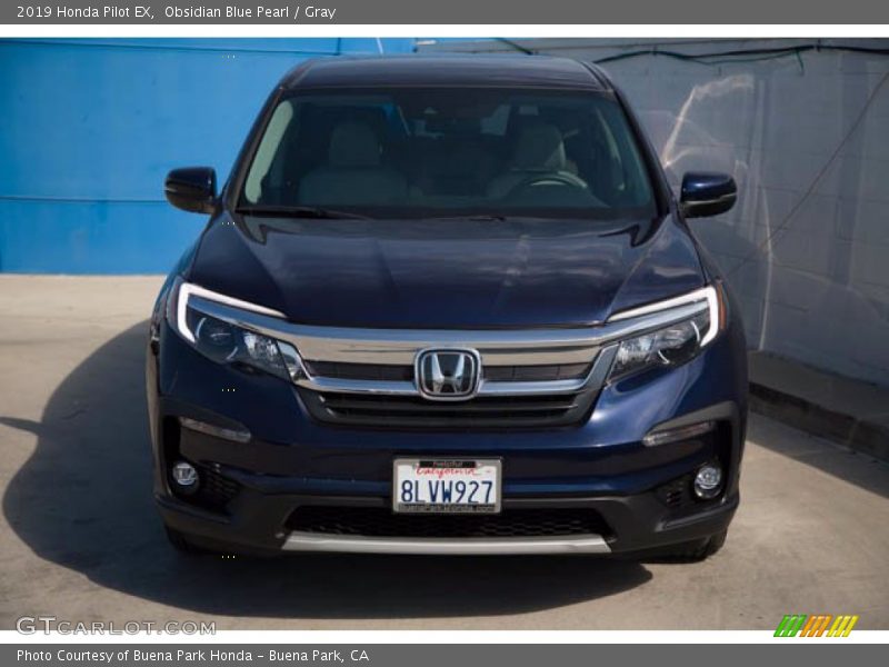 Obsidian Blue Pearl / Gray 2019 Honda Pilot EX
