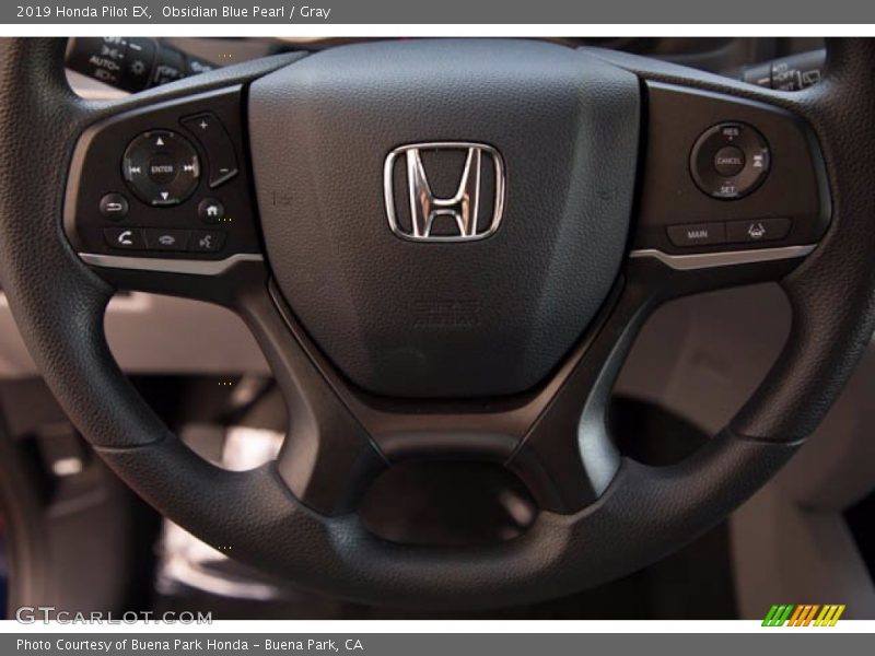 Obsidian Blue Pearl / Gray 2019 Honda Pilot EX