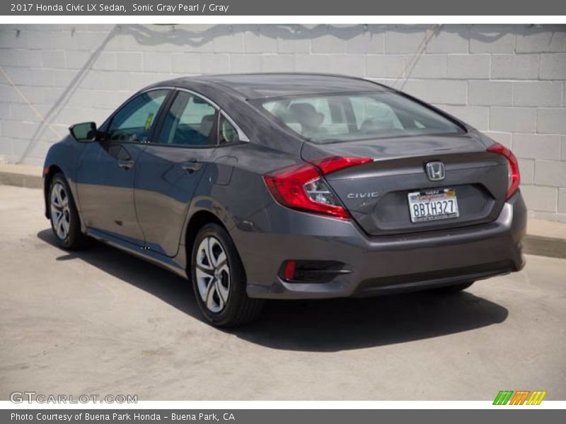 Sonic Gray Pearl / Gray 2017 Honda Civic LX Sedan