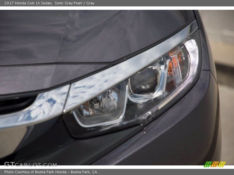 Sonic Gray Pearl / Gray 2017 Honda Civic LX Sedan