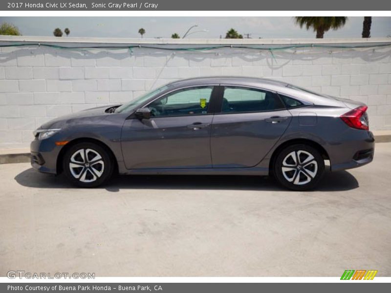 Sonic Gray Pearl / Gray 2017 Honda Civic LX Sedan