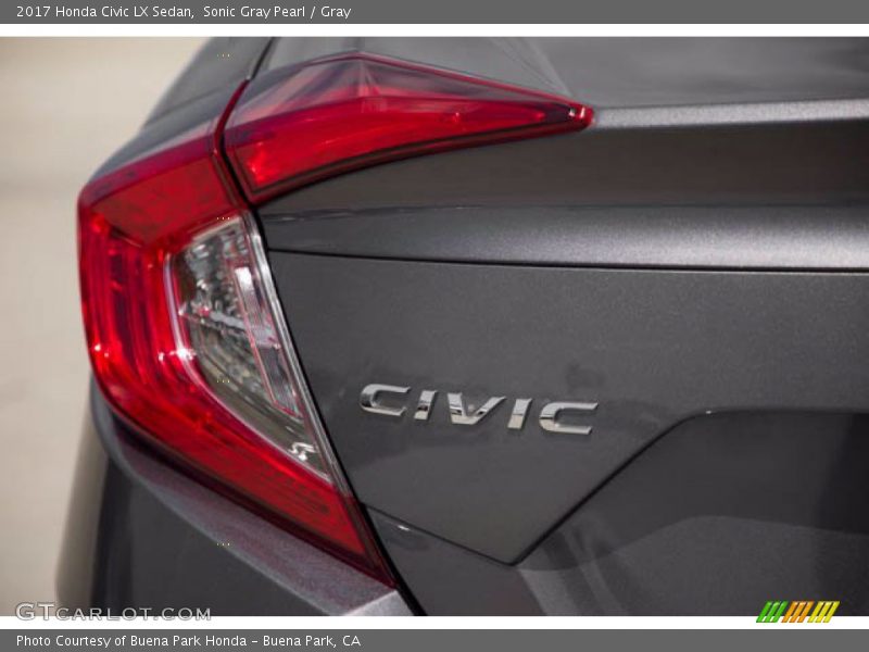 Sonic Gray Pearl / Gray 2017 Honda Civic LX Sedan