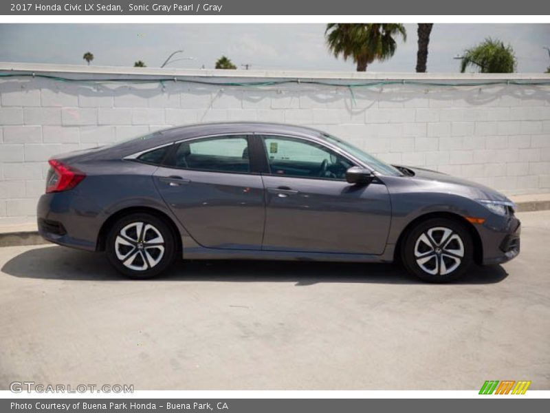 Sonic Gray Pearl / Gray 2017 Honda Civic LX Sedan