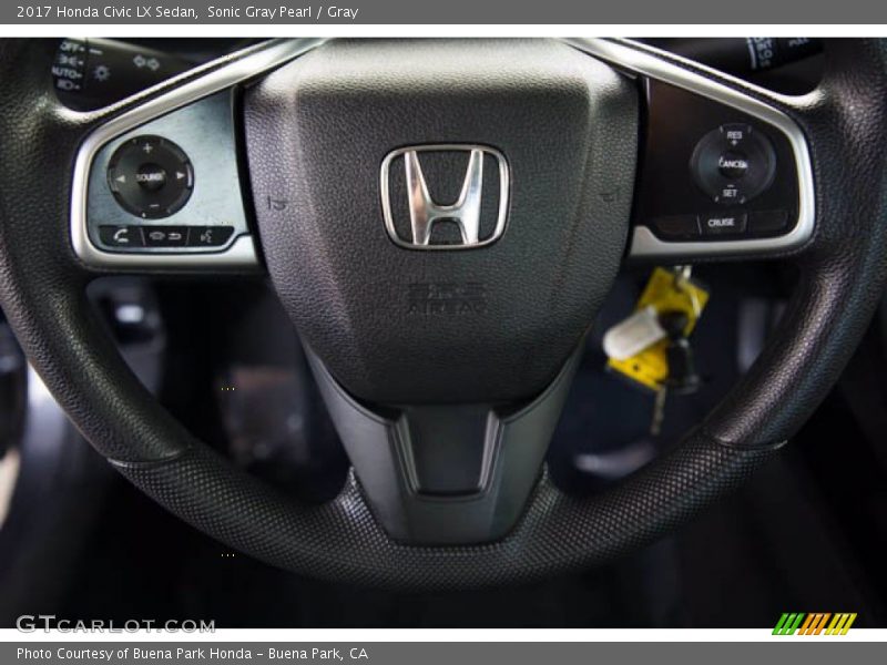 Sonic Gray Pearl / Gray 2017 Honda Civic LX Sedan