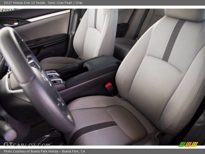 Sonic Gray Pearl / Gray 2017 Honda Civic LX Sedan