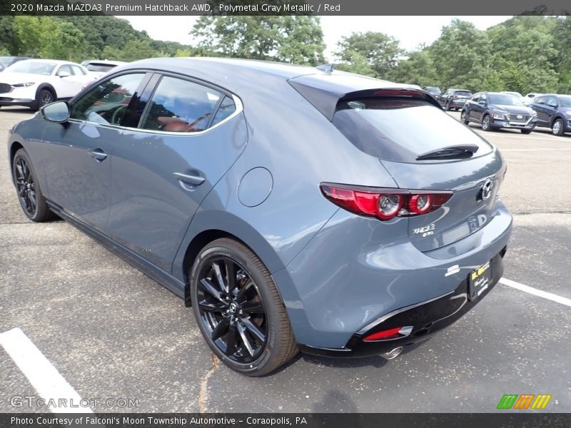 Polymetal Gray Metallic / Red 2020 Mazda MAZDA3 Premium Hatchback AWD