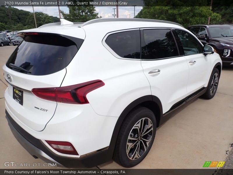 Quartz White / Espresso/Gray 2020 Hyundai Santa Fe Limited 2.0 AWD