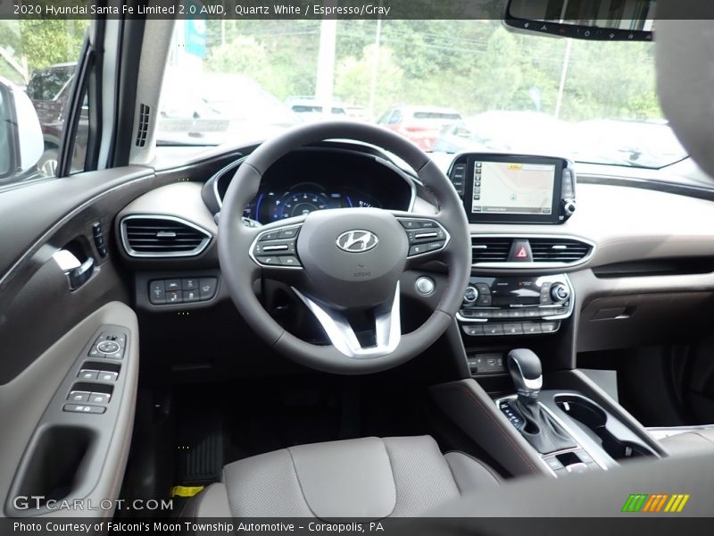 Quartz White / Espresso/Gray 2020 Hyundai Santa Fe Limited 2.0 AWD