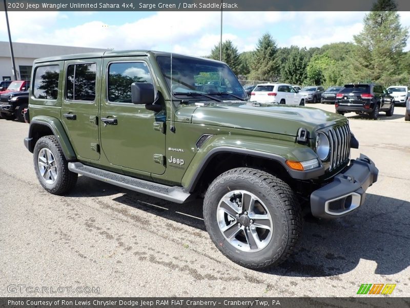 Front 3/4 View of 2020 Wrangler Unlimited Sahara 4x4