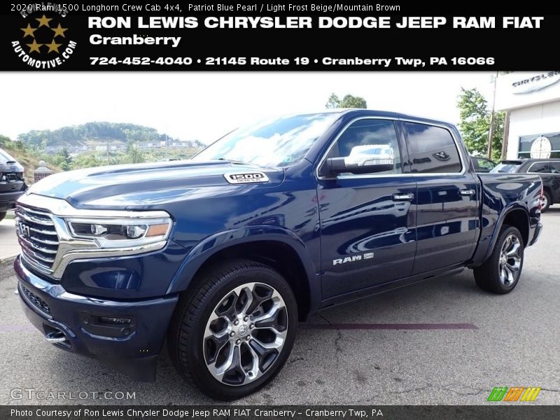 Patriot Blue Pearl / Light Frost Beige/Mountain Brown 2020 Ram 1500 Longhorn Crew Cab 4x4