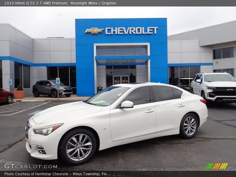Moonlight White / Graphite 2014 Infiniti Q 50 3.7 AWD Premium