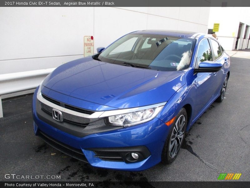 Aegean Blue Metallic / Black 2017 Honda Civic EX-T Sedan