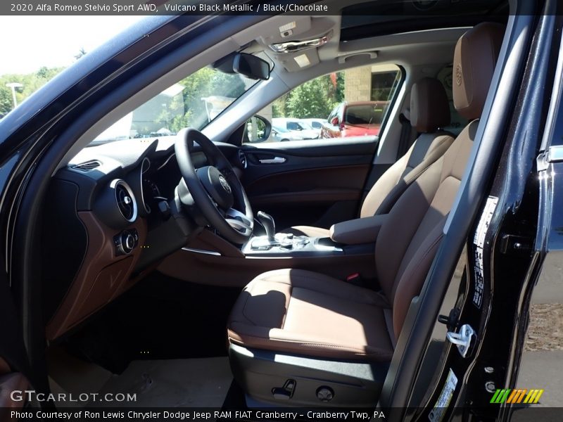 Vulcano Black Metallic / Black/Chocolate 2020 Alfa Romeo Stelvio Sport AWD