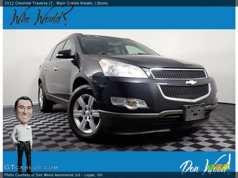Black Granite Metallic / Ebony 2012 Chevrolet Traverse LT