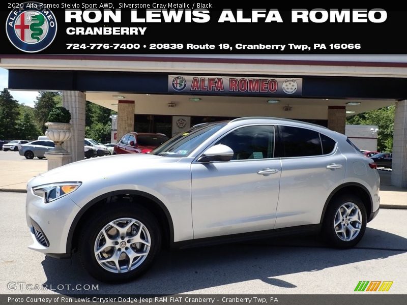 Silverstone Gray Metallic / Black 2020 Alfa Romeo Stelvio Sport AWD