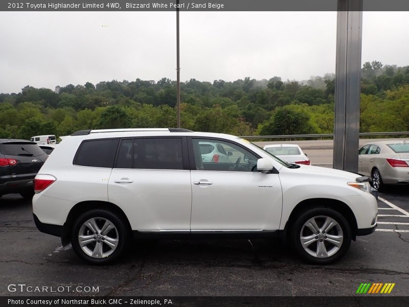 Blizzard White Pearl / Sand Beige 2012 Toyota Highlander Limited 4WD