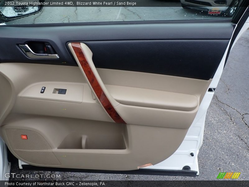 Blizzard White Pearl / Sand Beige 2012 Toyota Highlander Limited 4WD