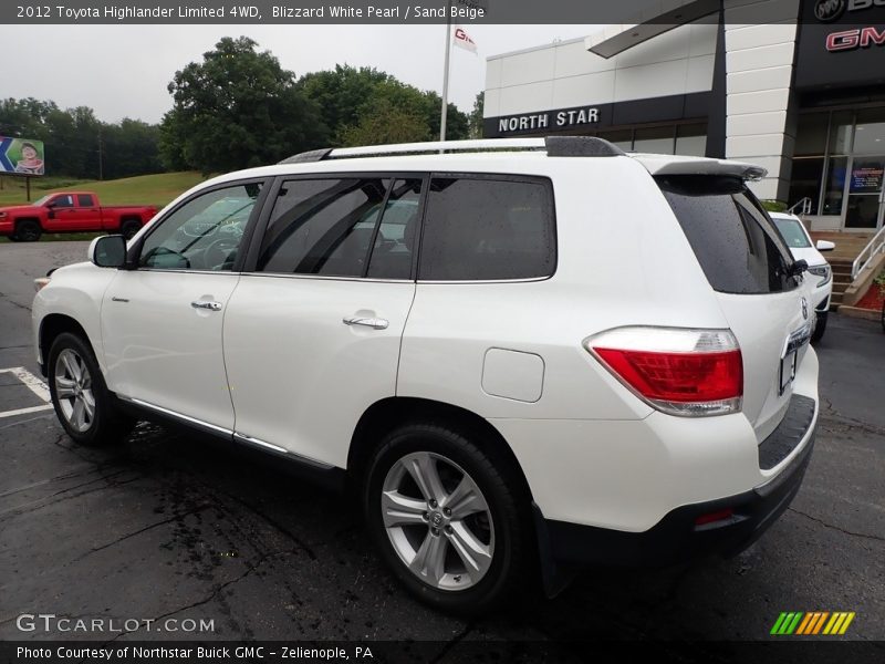 Blizzard White Pearl / Sand Beige 2012 Toyota Highlander Limited 4WD