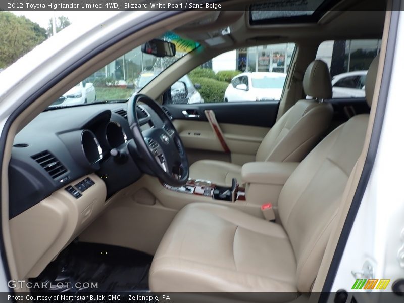 Blizzard White Pearl / Sand Beige 2012 Toyota Highlander Limited 4WD