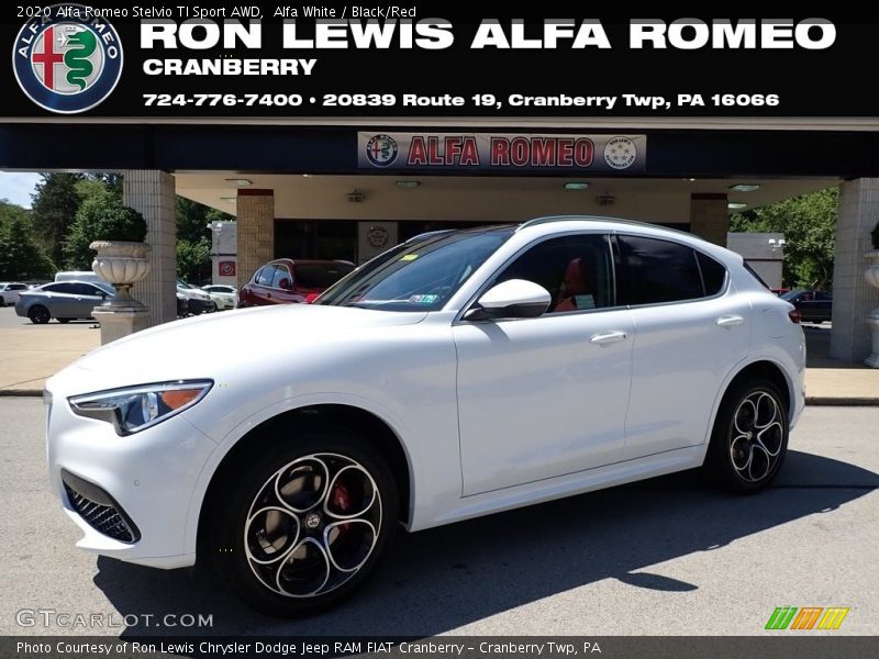 Alfa White / Black/Red 2020 Alfa Romeo Stelvio TI Sport AWD