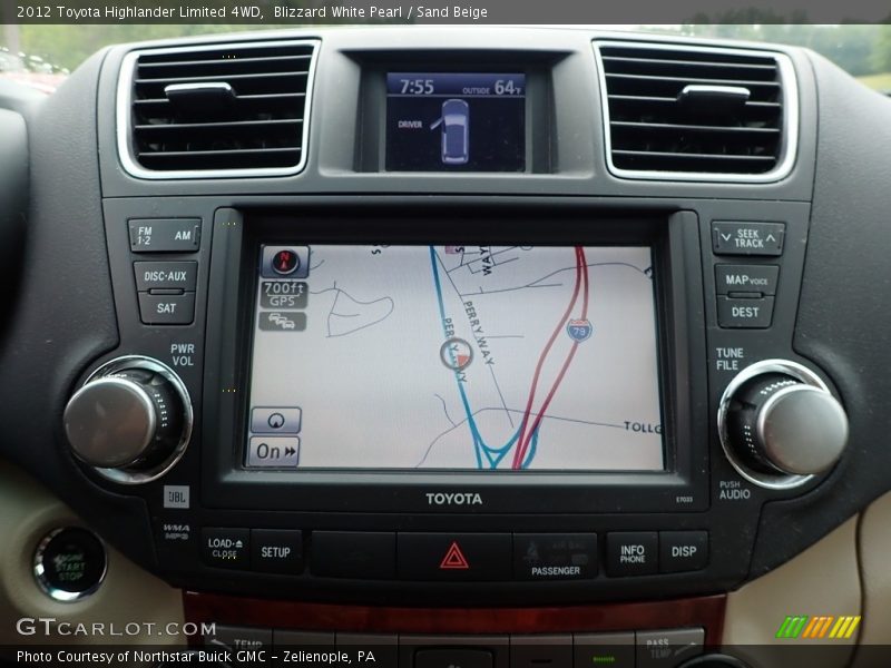 Blizzard White Pearl / Sand Beige 2012 Toyota Highlander Limited 4WD