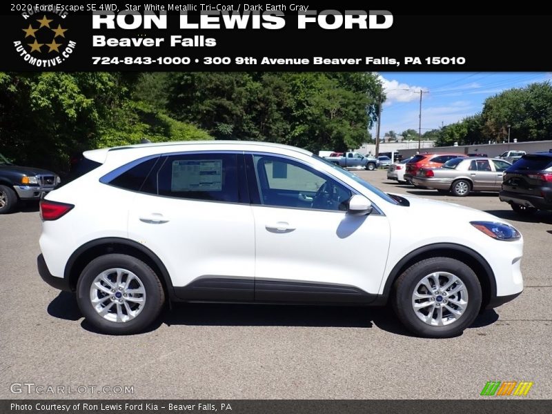 Star White Metallic Tri-Coat / Dark Earth Gray 2020 Ford Escape SE 4WD