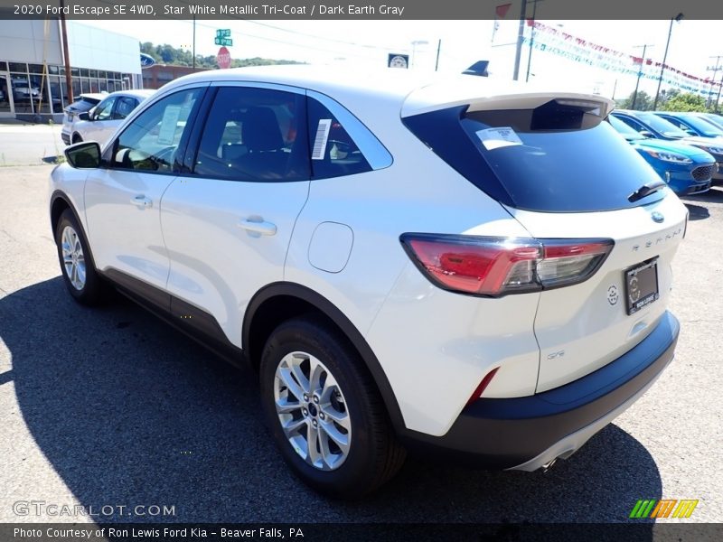 Star White Metallic Tri-Coat / Dark Earth Gray 2020 Ford Escape SE 4WD