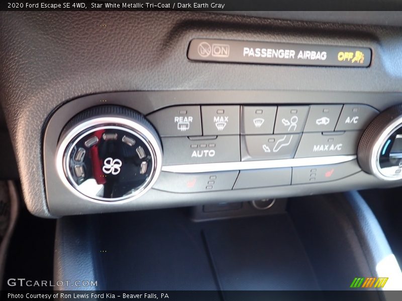 Star White Metallic Tri-Coat / Dark Earth Gray 2020 Ford Escape SE 4WD