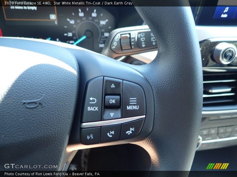 Star White Metallic Tri-Coat / Dark Earth Gray 2020 Ford Escape SE 4WD