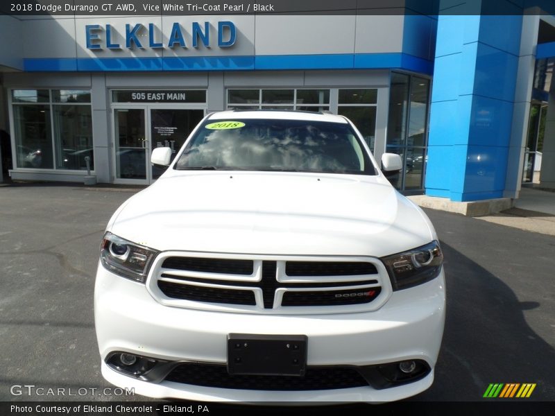 Vice White Tri-Coat Pearl / Black 2018 Dodge Durango GT AWD