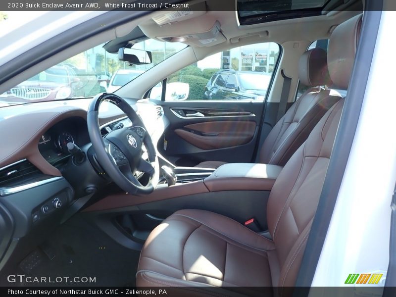 White Frost Tricoat / Chestnut 2020 Buick Enclave Avenir AWD