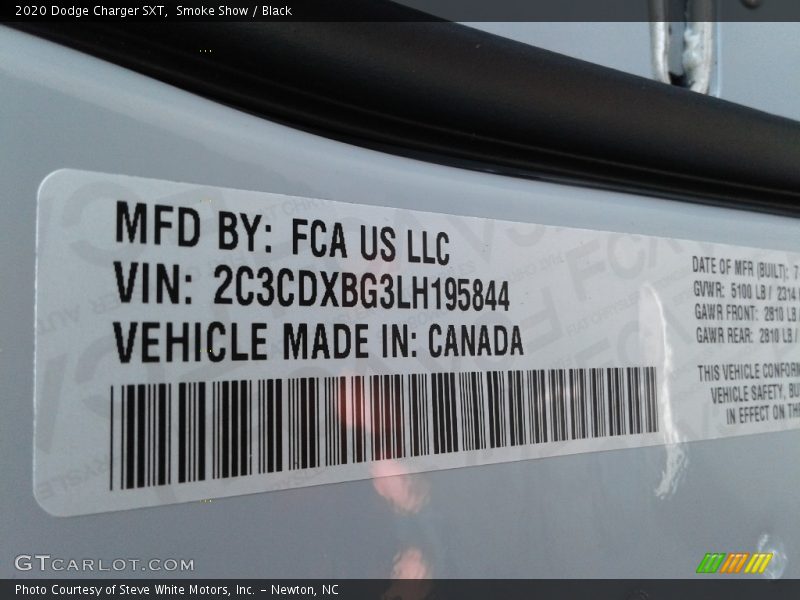 Smoke Show / Black 2020 Dodge Charger SXT