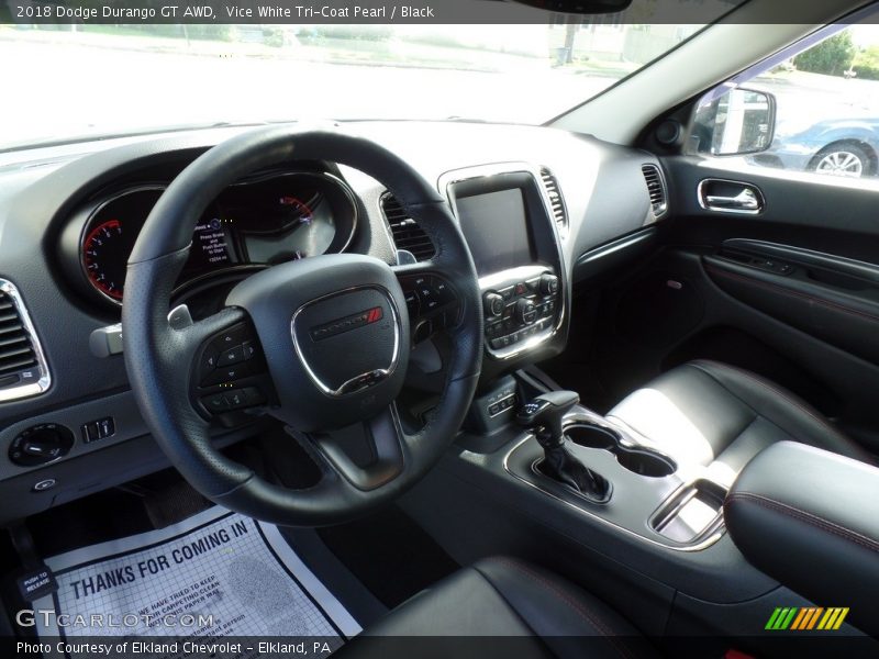 Vice White Tri-Coat Pearl / Black 2018 Dodge Durango GT AWD