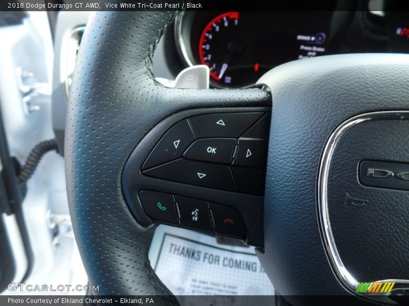 Vice White Tri-Coat Pearl / Black 2018 Dodge Durango GT AWD