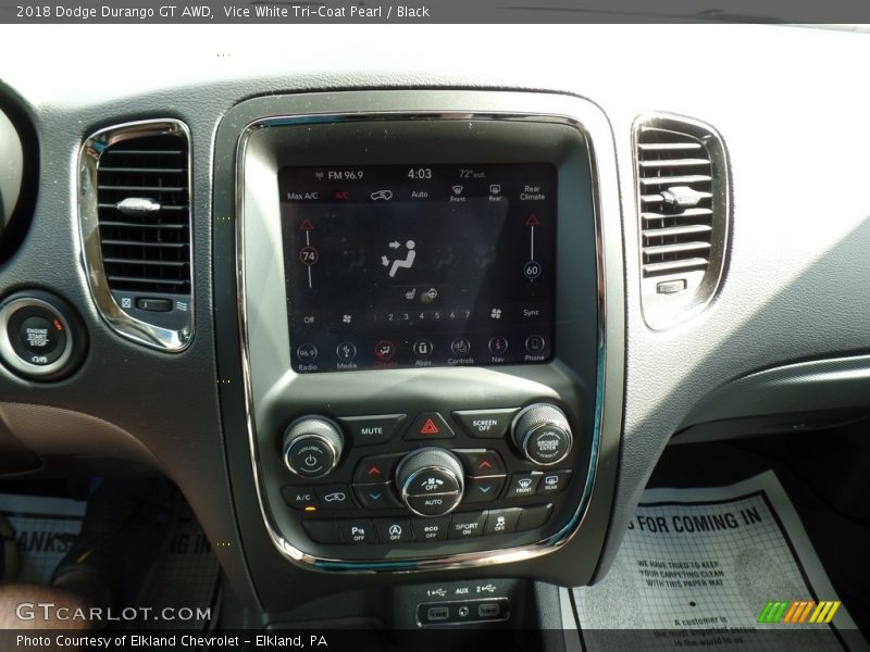 Vice White Tri-Coat Pearl / Black 2018 Dodge Durango GT AWD