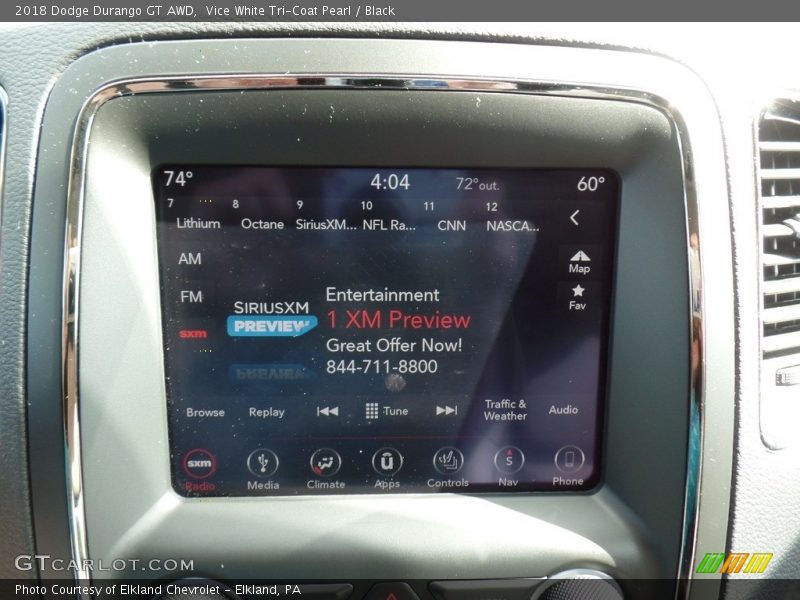 Vice White Tri-Coat Pearl / Black 2018 Dodge Durango GT AWD