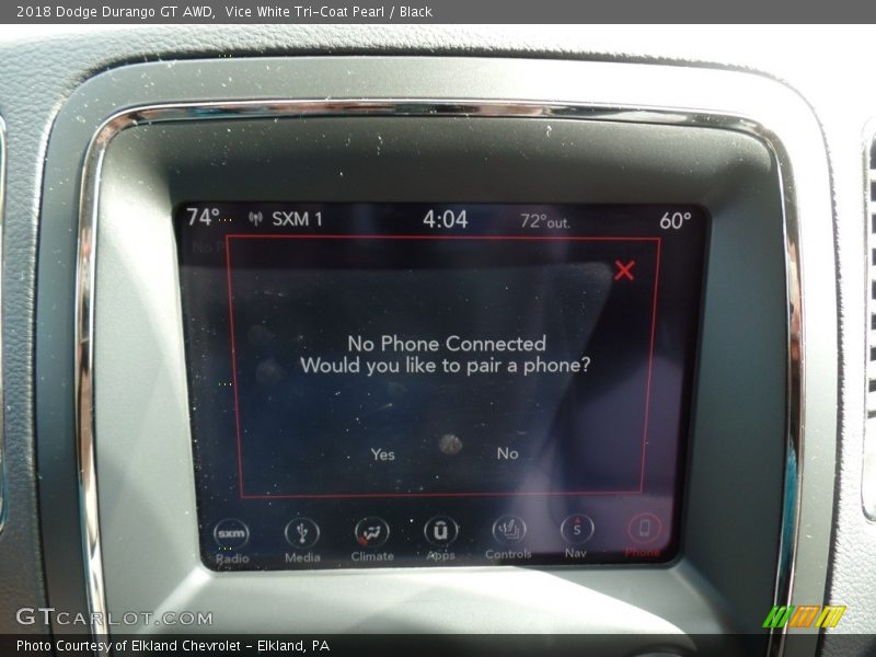 Vice White Tri-Coat Pearl / Black 2018 Dodge Durango GT AWD