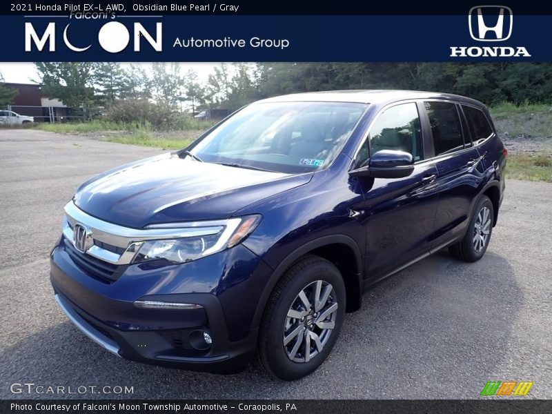 Obsidian Blue Pearl / Gray 2021 Honda Pilot EX-L AWD