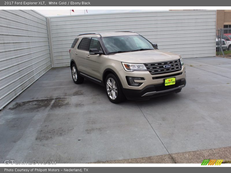 White Gold / Ebony Black 2017 Ford Explorer XLT