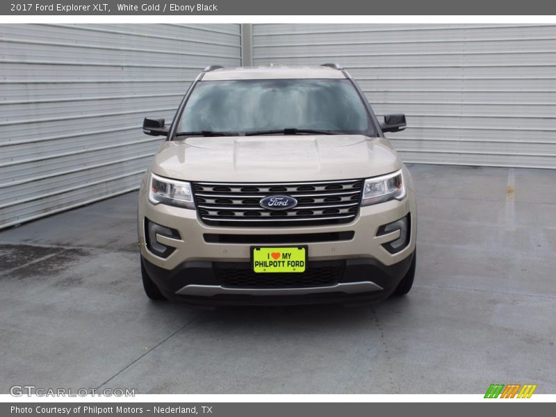 White Gold / Ebony Black 2017 Ford Explorer XLT