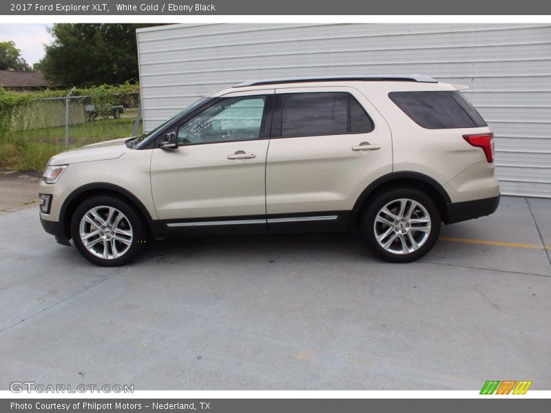 White Gold / Ebony Black 2017 Ford Explorer XLT