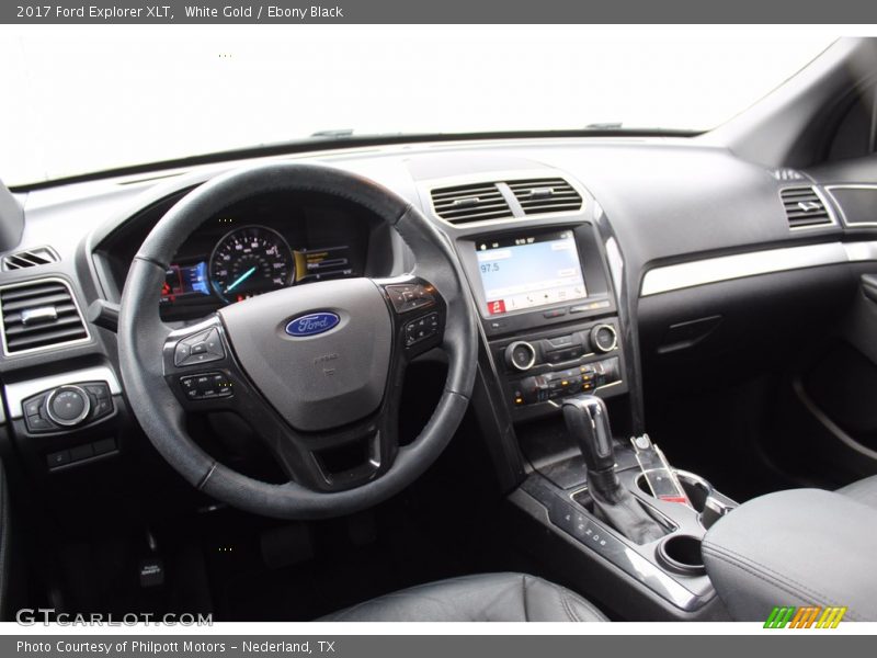 White Gold / Ebony Black 2017 Ford Explorer XLT