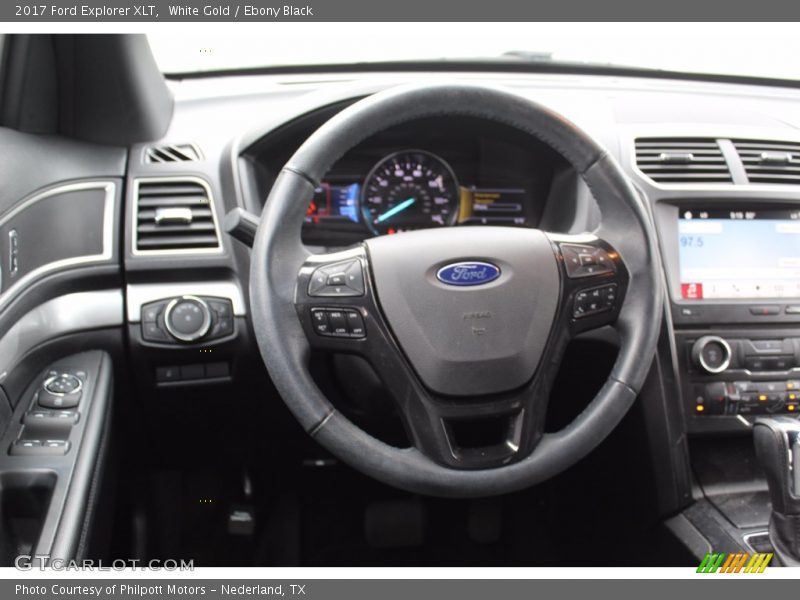 White Gold / Ebony Black 2017 Ford Explorer XLT