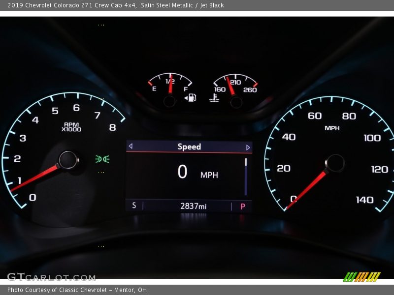 Satin Steel Metallic / Jet Black 2019 Chevrolet Colorado Z71 Crew Cab 4x4