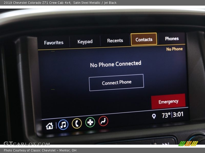 Satin Steel Metallic / Jet Black 2019 Chevrolet Colorado Z71 Crew Cab 4x4