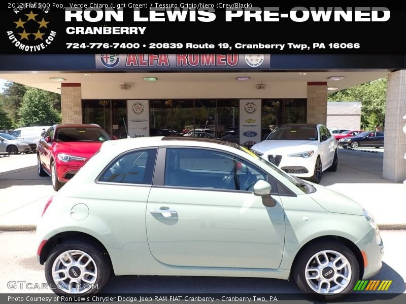 Verde Chiaro (Light Green) / Tessuto Grigio/Nero (Grey/Black) 2012 Fiat 500 Pop