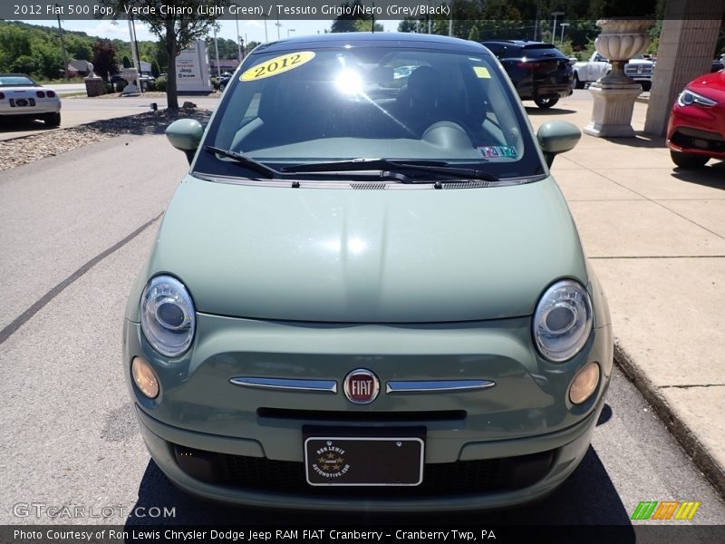 Verde Chiaro (Light Green) / Tessuto Grigio/Nero (Grey/Black) 2012 Fiat 500 Pop