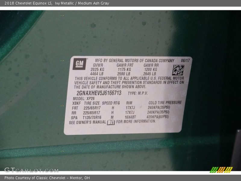 Ivy Metallic / Medium Ash Gray 2018 Chevrolet Equinox LS