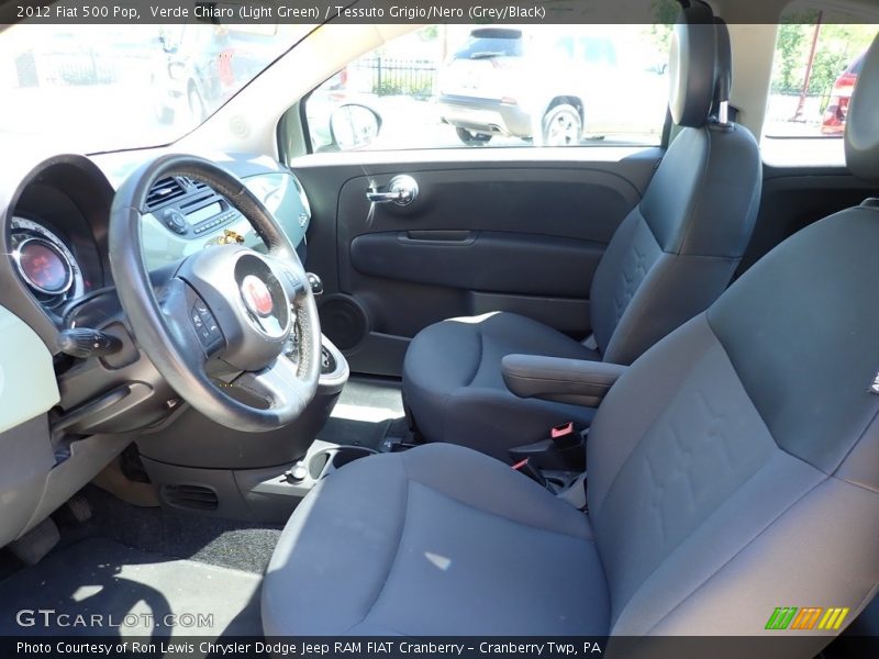 Verde Chiaro (Light Green) / Tessuto Grigio/Nero (Grey/Black) 2012 Fiat 500 Pop