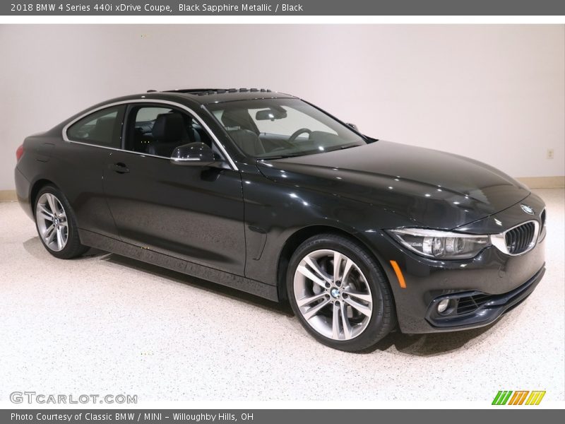 Black Sapphire Metallic / Black 2018 BMW 4 Series 440i xDrive Coupe